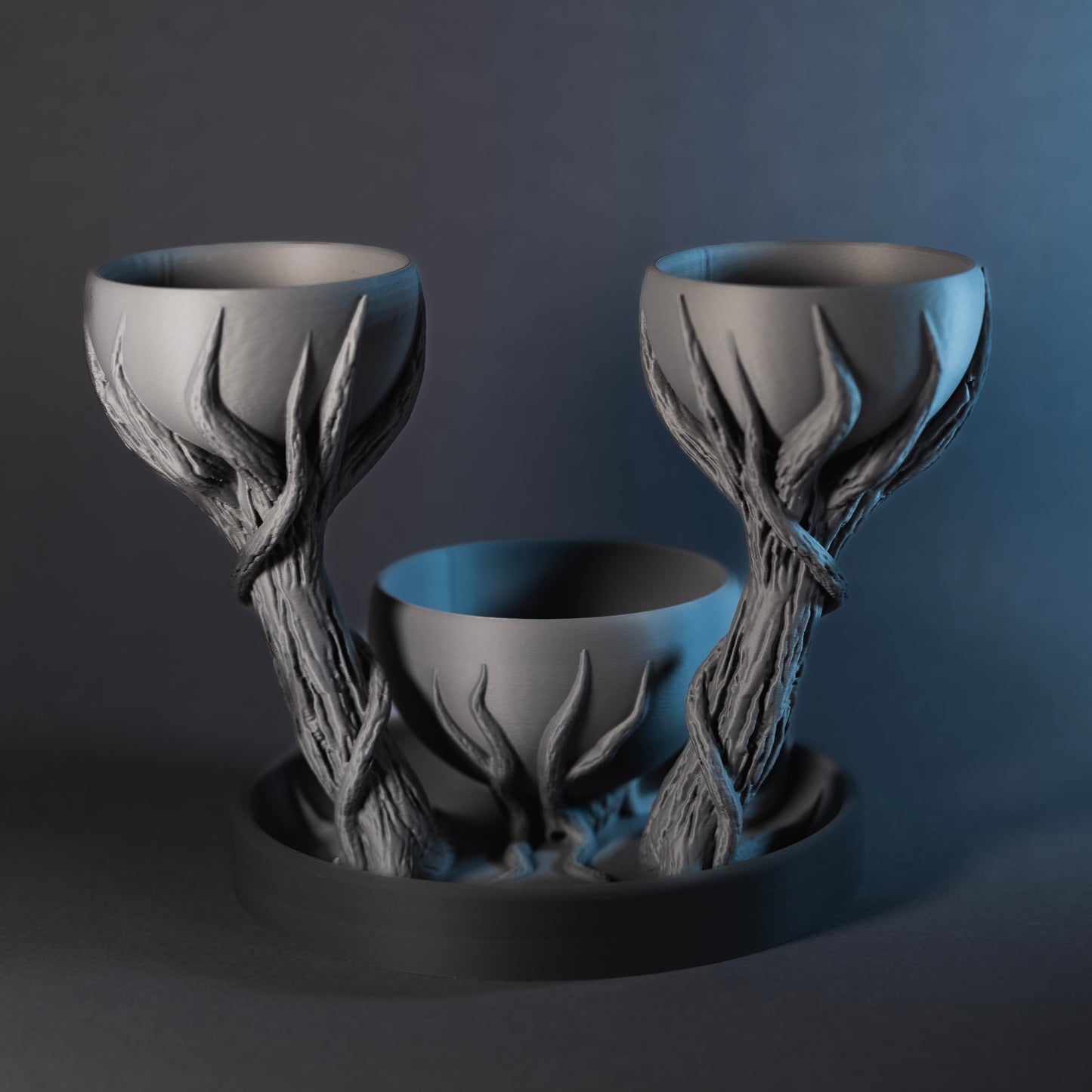 Vază Triplă Ținută de Mână 3D cu Flori Mici